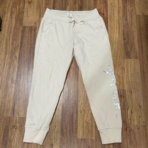 NWOT Victoria’s Secret PINK Lounge Sweat Pants Cream Tan - Size M